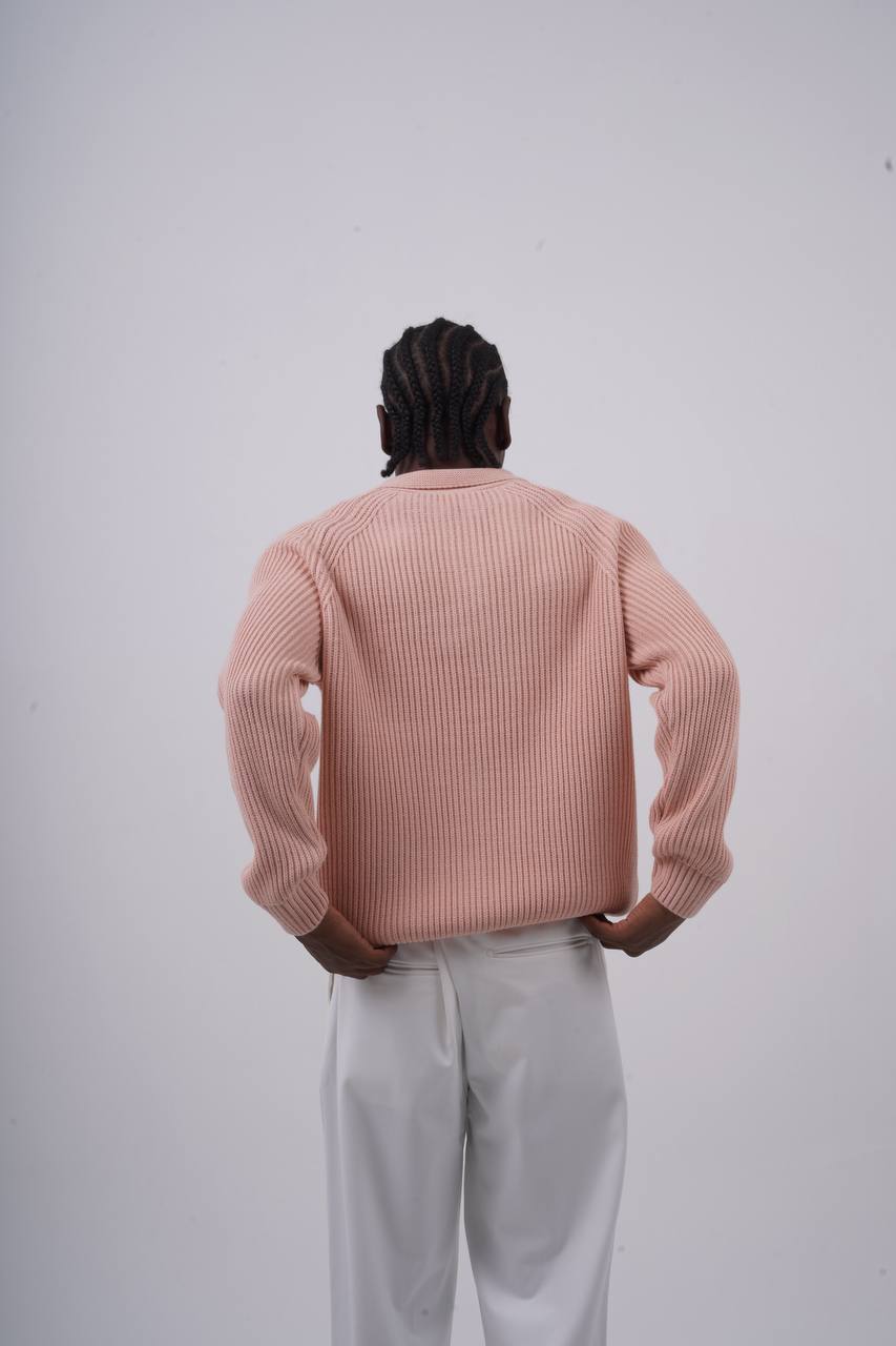 Ribbed Knit Half-Zip Sweater